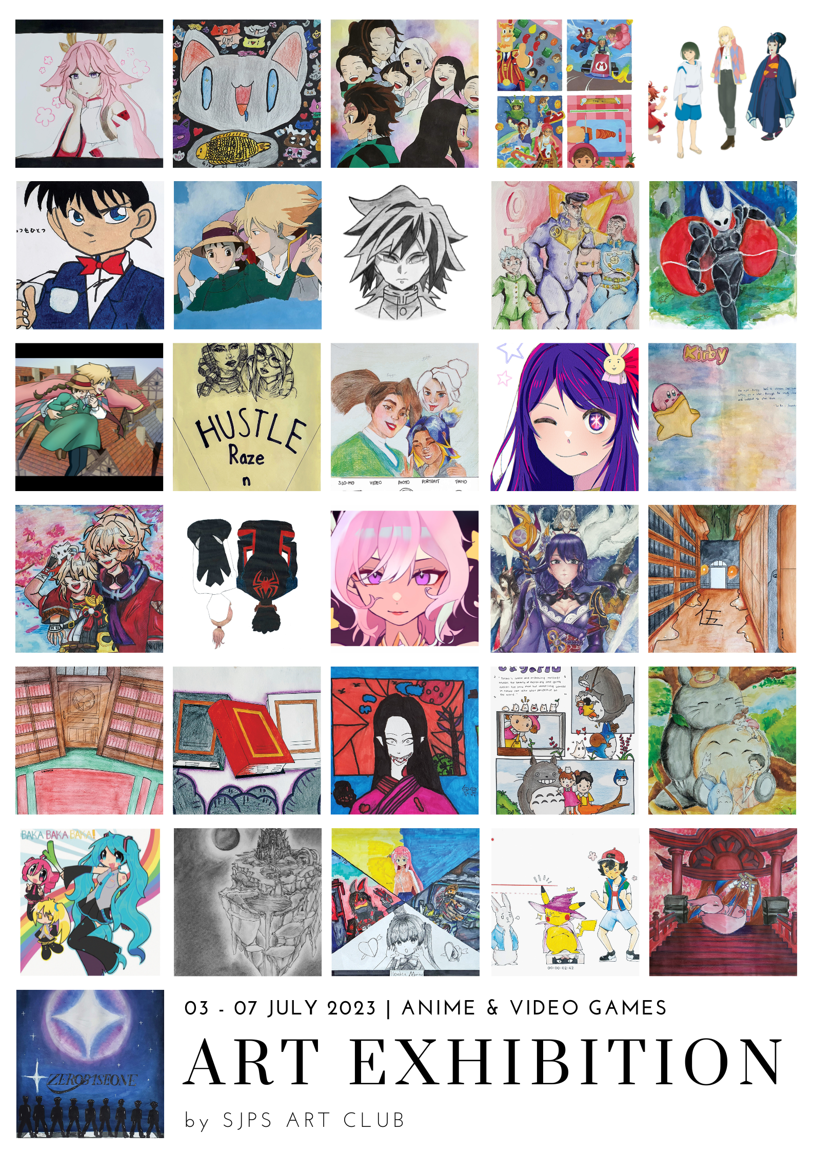 Anime & Video Games Art Exhibition 2023 by SJPS Art Club