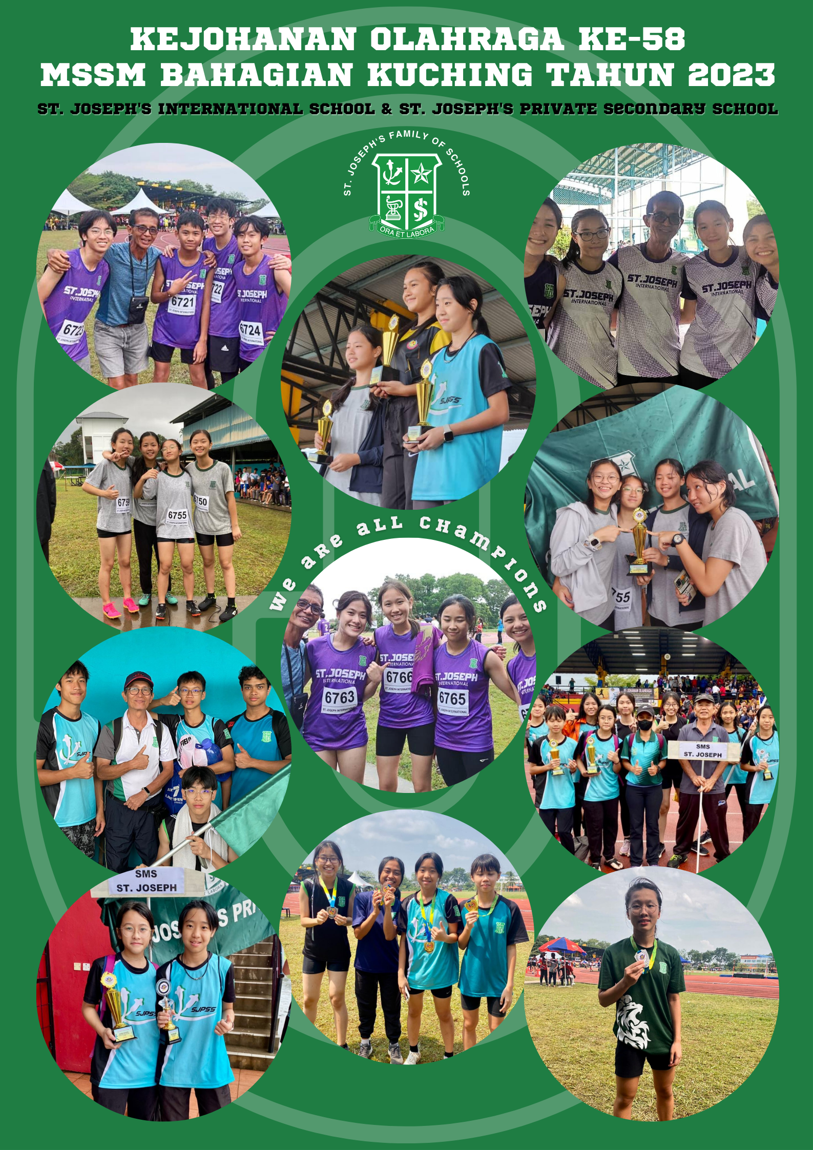 Kejohanan Olahraga Ke-58 MSSM Bahagian Kuching 2023 ~ Champions of SJIS & SJPSS.