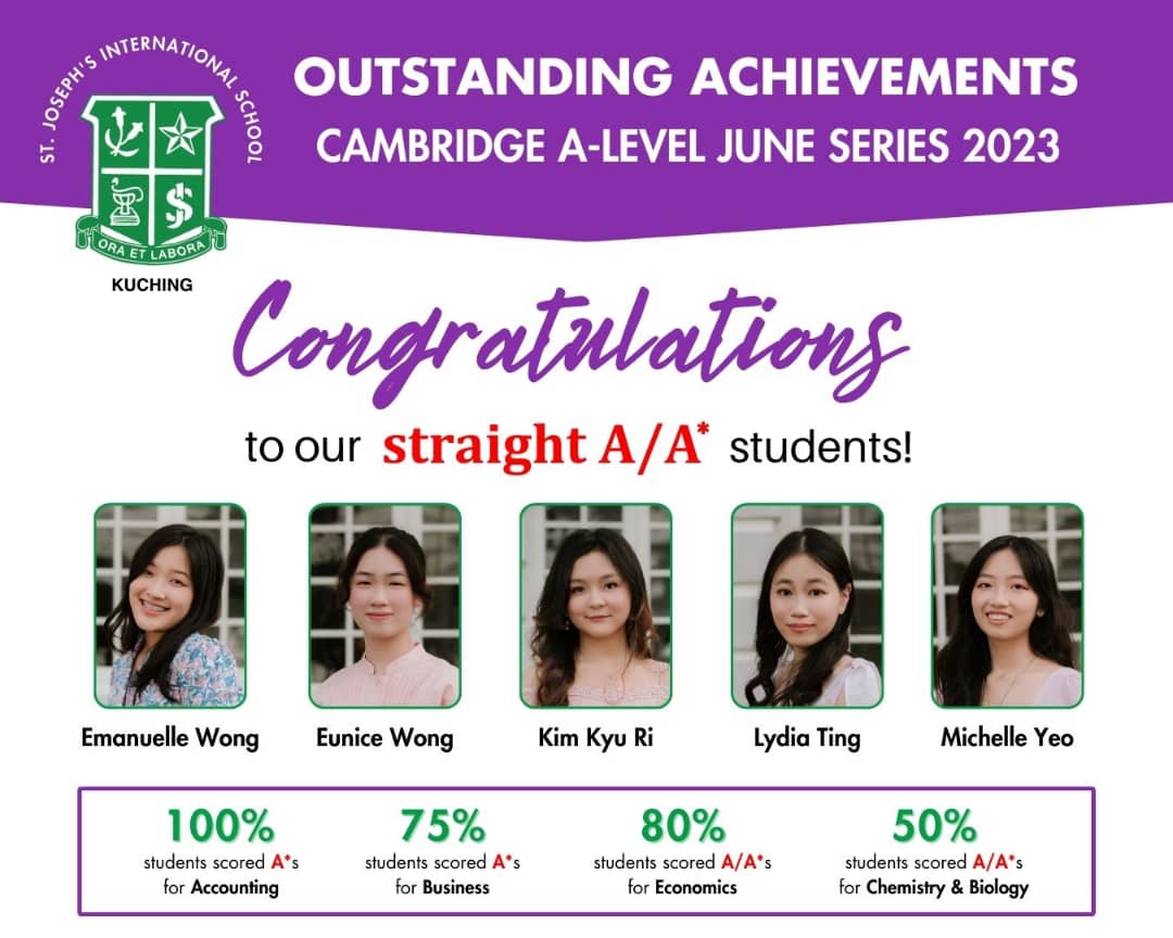 Congratulations SJIS Students! A Level Cambridge Examination.